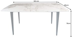 Keramický jedálenský stôl Garold 160 cm prírodný kameň