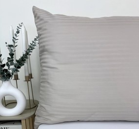 Obliečka na vankúš Damašek béžová 70x90 cm – pruhovaný vzor, zips, elegantná bavlna