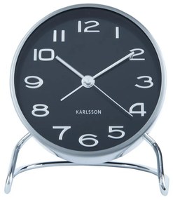 KARLSSON Budík Clock Classical čierna ∅ 9,5 × 11 cm