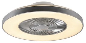 Stropný ventilátor strieborný s hviezdnym efektom 60 cm vrátane LED stmievateľný s diaľkovým ovládaním - Climo