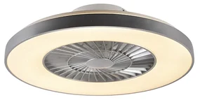 Stropný ventilátor strieborný s hviezdnym efektom 60 cm vrátane LED stmievateľný s diaľkovým ovládaním - Climo