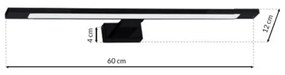 LED osvetlenie zrkadla do kúpeľne SHINE LED/12W/230V 60 cm IP44 čierna