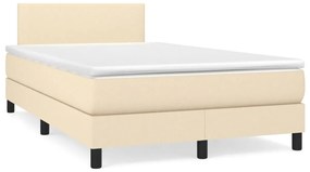 Boxspring posteľ s matracom krémová 120x190 cm látka 3269714