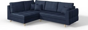 Tmavomodrá rohová pohovka (ľavý roh) Ariella - Ropez