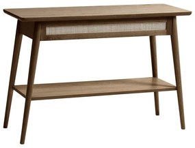 Hnedý konzolový stolík s doskou v dubovom dekore 40x110 cm Barrali – Unique Furniture