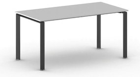 Rokovací kancelársky stôl PRIMO INFINITY, 160x80 cm, čierna podnož, sivá