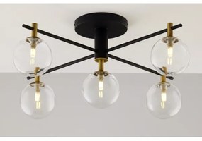 Jupiter 2035 - Prisadený luster FIGARO 5xG9/10W/230V čierna/zlatá/béžová/číra