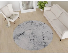 Svetlosivý umývateľný okrúhly koberec ø 80 cm – Vitaus