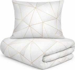 Matex Luxusné bavlnené saténové obliečky 140x200 + 70x90 cm - Prestige "Zlaté línie"