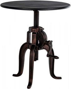 Kovový barový stôl Marcos v industriálnom štýle - v46-66 x Ø50 cm - Bronzová