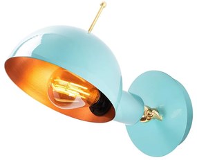 Nástenné svietidlo vo svetlomodrej a bronzovej farbe ø 15 cm Sivani – Opviq lights