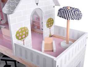 JOKOMISIADA Drevený domček pre bábiky v štýle Boho s LED osvetlením ZA4131