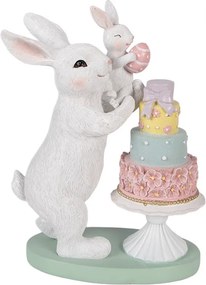 Decorative Figurine Rabbit 21x10x27 Cm White Plastic - 21*10*27 cm