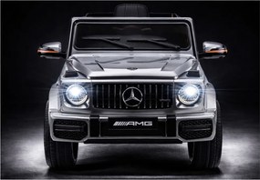 LEAN CARS Elektrické autíčko Mercedes AMG G 63 strieborné lakované