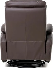 Kožené hojdacie kreslo s elektrickým polohovaním ELEGANT 1, tm. hnedá