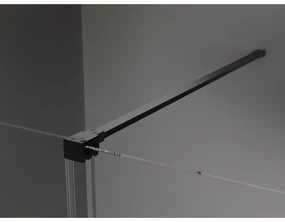 Mexen Velar, sprchový kút s posuvnými dverami 150 x 70 cm, 8mm sklo námraza, čierna matná, 871-150-070-31-70