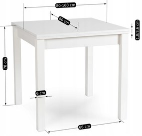 JAKS Rozkladací stôl 80 - 160cm Max biely 2/2