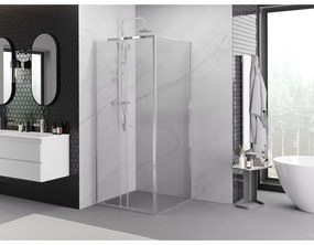 Mexen Exo, sprchovací kút s posuvnými dverami 95 x 95 cm, 6mm číre sklo, chrómový profil, 8151-095-095-01-00