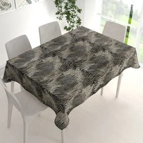 Biante Zamatový obdĺžnikový obrus Tamara TMR-052 Zebrovaný vzor 100x160 cm