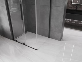 Mexen Velar L, sprchový kút s posuvnými dverami 100 x 80 cm, 8mm číre sklo, čierna matná, 871-100-080-03-70