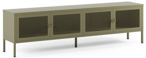 Zelený kovový TV stolík 160x50x35 cm Fayna – Marckeric