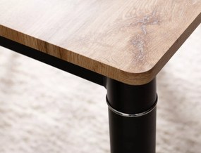 Čierny jedálenský stôl DAMAR 100x60 cm, dekor dub artisan