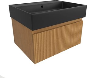 Kúpeľňová skrinka s umývadlom SAT Evolution 58x30x44, 5 cm dub medový mat SATEVO60DMU2B