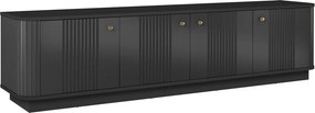 TV skrinka Vesper 4D 187 cm - čierna / zlaté úchytky