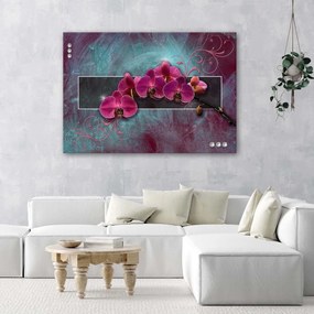 Obraz na plátně Květiny fuchsiové orchideje - 90x60 cm