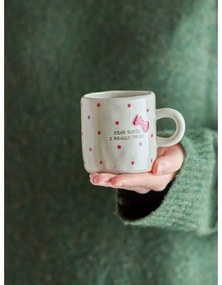 Béžový hrnček s vianočným motívom z kameniny 250 ml Christy – Bloomingville