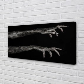 Obraz canvas Čierne pozadie špinavé ruky 120x60 cm