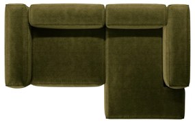 Zelená menčestrová rohová pohovka (pravý roh/s leňoškou) Bergano – Cosmopolitan Design