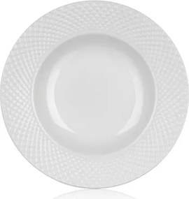 Hlboký tanier Diamond Line, biely s reliéfem%