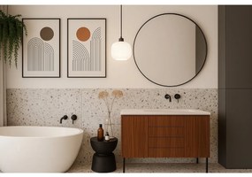 Závesné svietidlo Riffle 2, 1x biele sklenené tienidlo, b