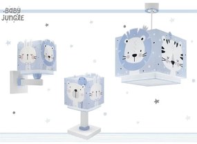 Dalber 63111T - Detská lampička JUNGLE 1xE14/8W/230V modrá