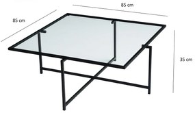 Dizajnový konferenčný stolík Vallerie 85 cm čierny