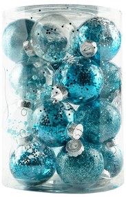 DECOLED Súprava ozdôb, d. 8 cm, tyrkysová