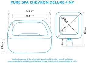 Intex | Vírivý bazén Pure Spa Chevron Deluxe 4 NP | 11400291