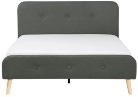Sivá čalúnená posteľ 160 x 200 cm RENNES Beliani