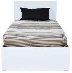 Jednolôžková posteľ 90 cm Kalabora (s roštom) (s úl. priestorom) (biela). Akcia -18%. Vlastná spoľahlivá doprava až k Vám domov. 1108497