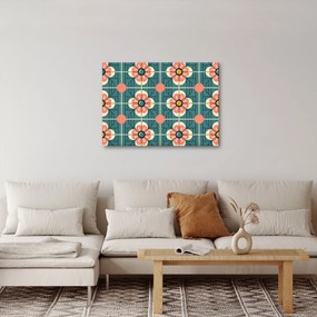 Obraz - Retro vzor s kvetmi (70x50 cm)