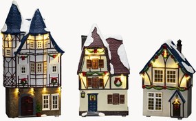 Vianočné LED dekorácie's časovačom Fibre-optic Houses, 3 ks