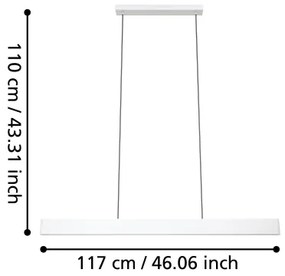 Eglo 31436 - LED RGBW Stmievateľný luster na lanku ANDREAS-Z LED/38W/230V biela