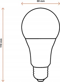 SADA 10x LED žiarovka E27 A60 15W 1200lm 3000K - teplá biela