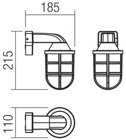 Redo 90206 - Vonkajšie nástenné svietidlo CAGE 1xE27/28W/230V IP44 meď