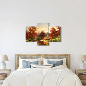 Obraz rieky v jesennej krajine, olejomaľba (90x60 cm)
