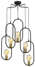 Jupiter 1819 - PI5 E27 - Luster na lanku PONTI 5xE14/40W/230V čierna