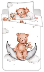 Bavlnené detské obliečky do postieľky 100x135 cm Medvedík "Plane" – Jerry Fabrics