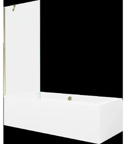 Mexen Cube obdĺžniková vaňa 180 x 80 cm s obkladom a 1-krídlovou sprchovou zástenou 80 cm, Transparentné, Zlatá - 550518080X9508