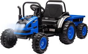 Elektrický traktor s prívesom Farmer modrý